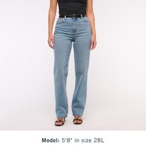 Abercrombie & Fitch Curve Love Ultra High Rise 90s straight Jean